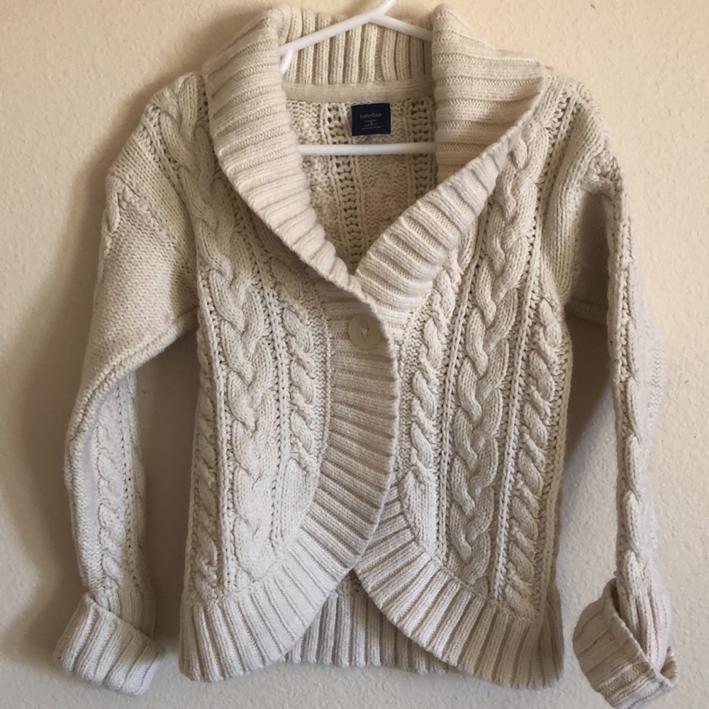 4T babyGap chunky knit, single button cardigan